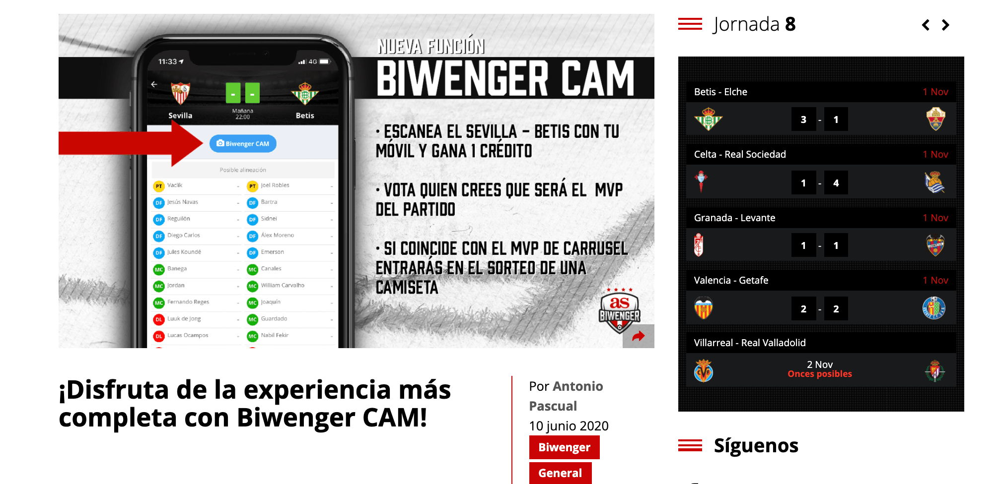 Ejemplo de uso de BiwengerCAM