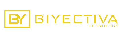 Biyectiva logo yellow on white background