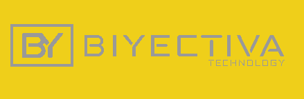 Logotipo biyectiva gris fondo amarillo