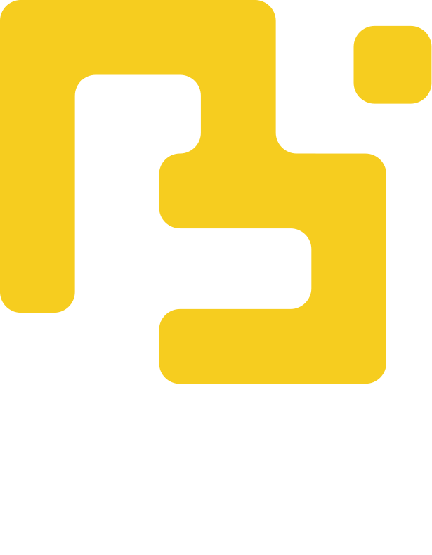 Biyectiva vertical logo yellow and white transparent background