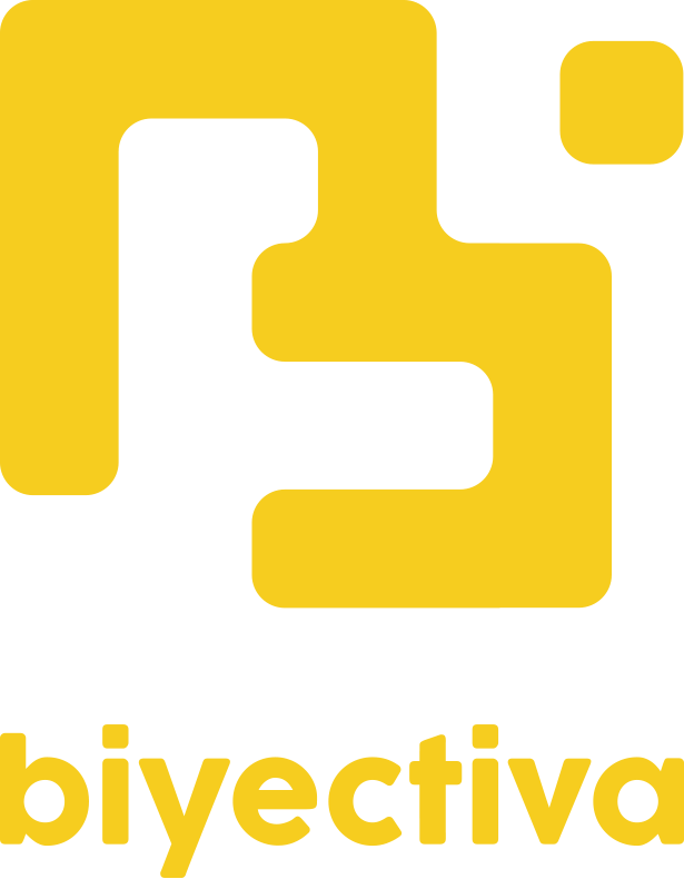Biyectiva vertical logo yellow transparent background