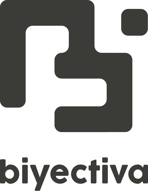 Biyectiva vertical logo grey transparent background