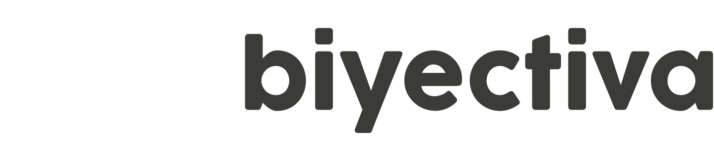 Biyectiva logo white and grey transparent background